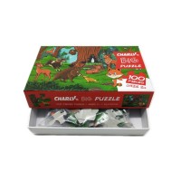 Factory Made 50 100 piece Custom Cartoon Kids  Puzzle Jigsaw With Box For Kids