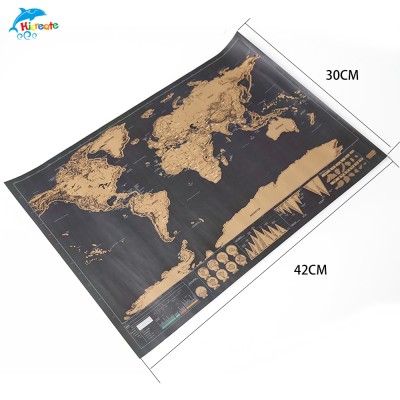 factory custom small size gold color scratch off world map poster gold scratch world map